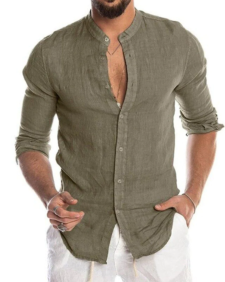 Latest Khaki Colored Linen Shirt – Terlye